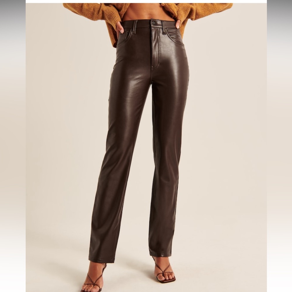 ABERCROMBIE Leather 90s Straight Pant
